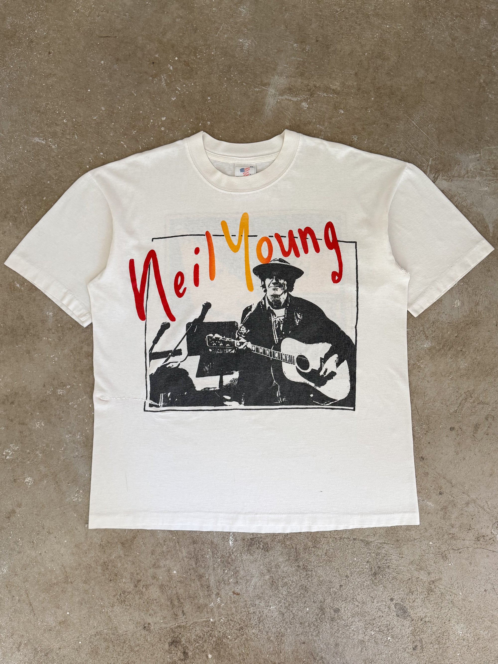 1990s Neil Young "A Solo Acoustic Evening" Lot Tee (XL)