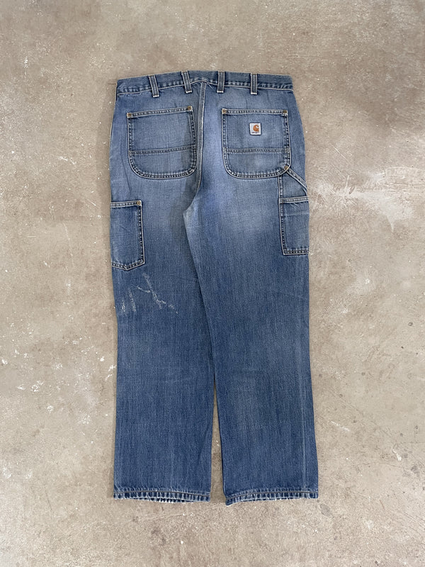 Carhartt Blue Denim Double Logger Jeans (36X31)