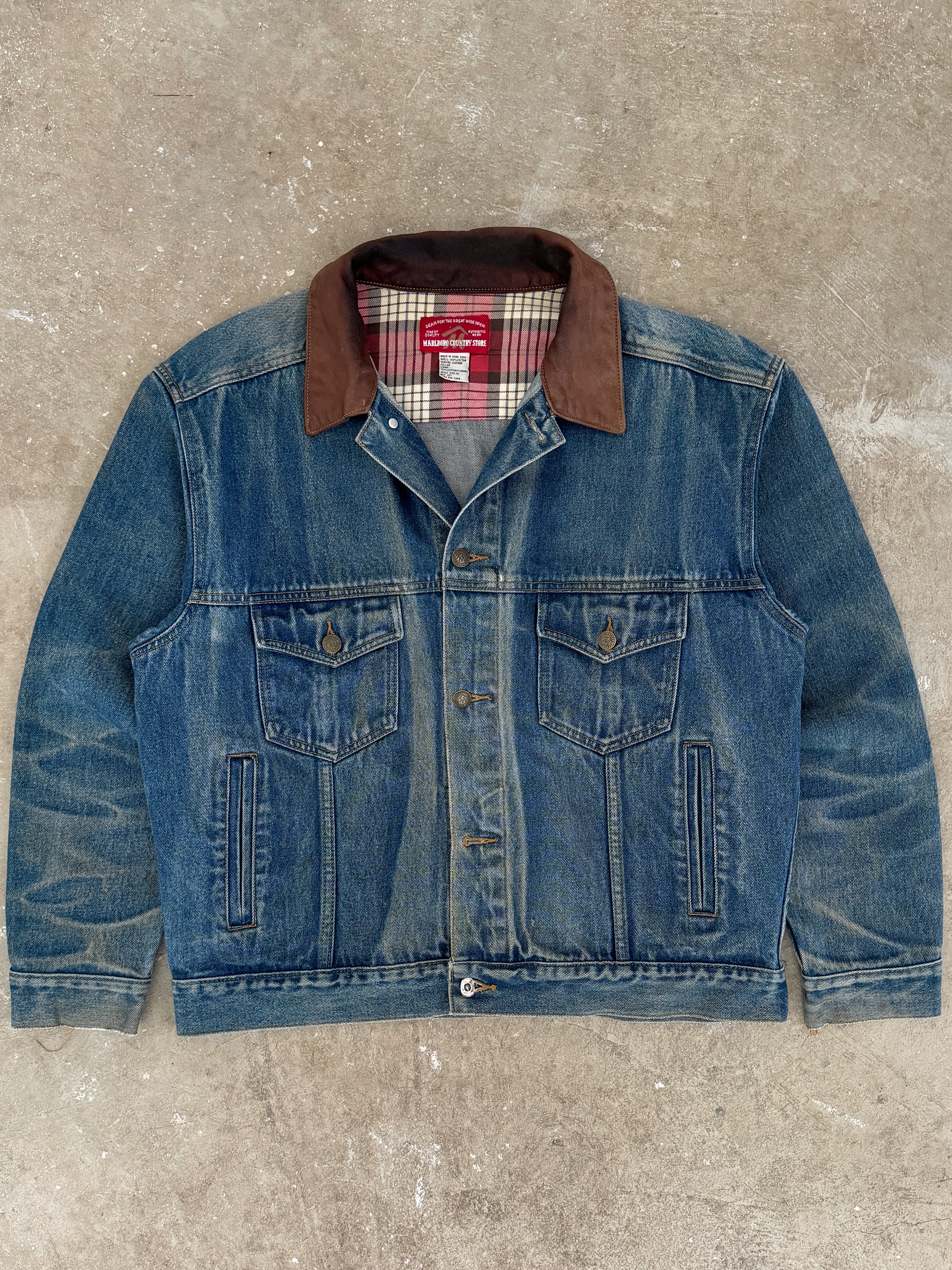 1990s Marlboro Faded Blue Denim Jacket (M) – DAMAGED GLITTER