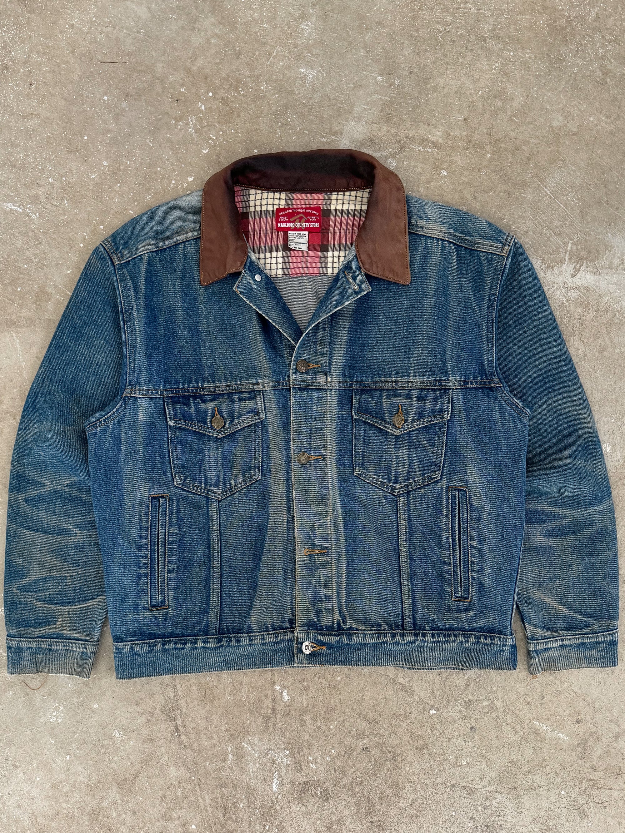 1990s Marlboro Faded Blue Denim Jacket (M)