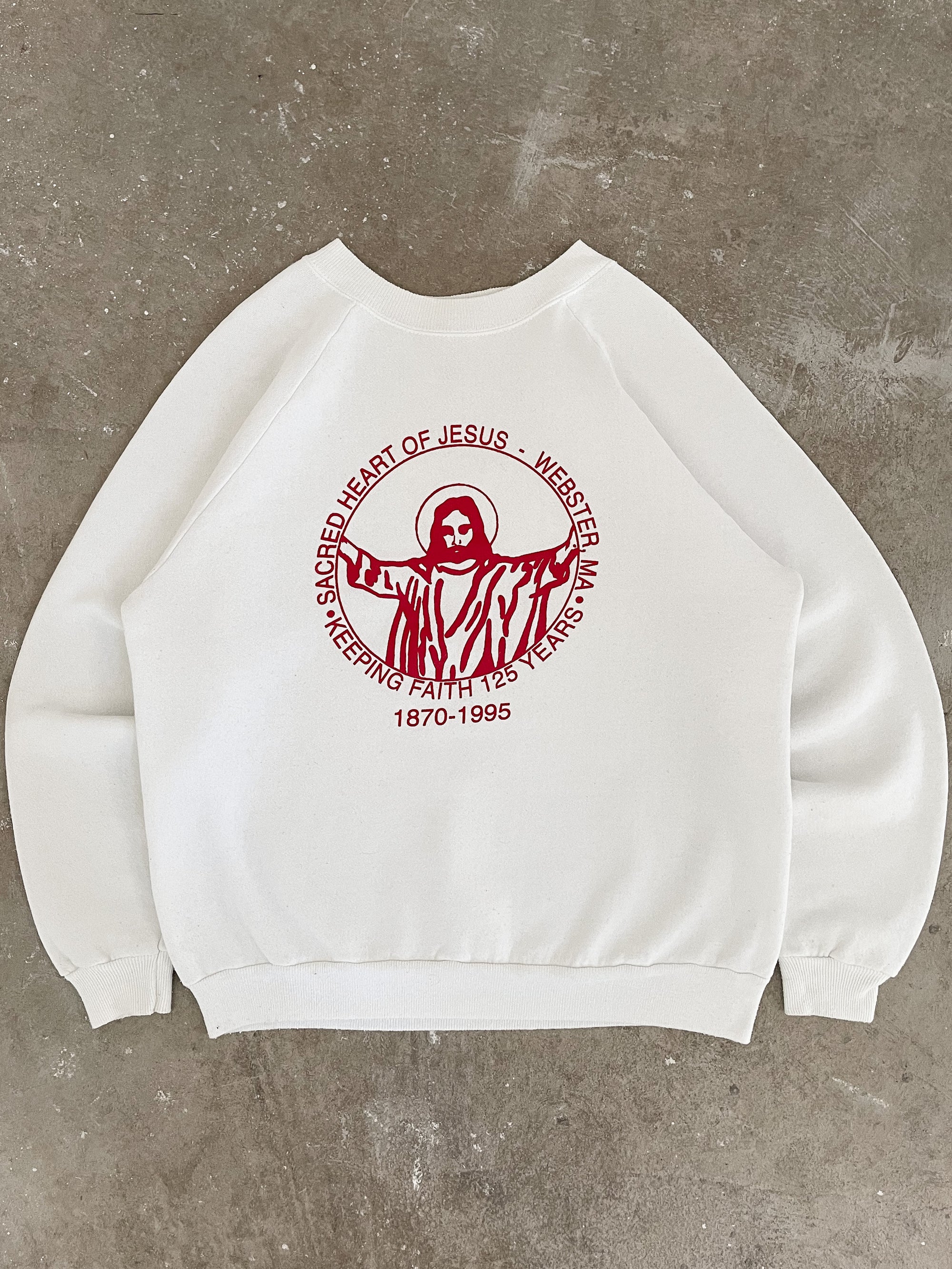 1990s “Sacred Heart of Jesus” Raglan Sweatshirt (M/L)