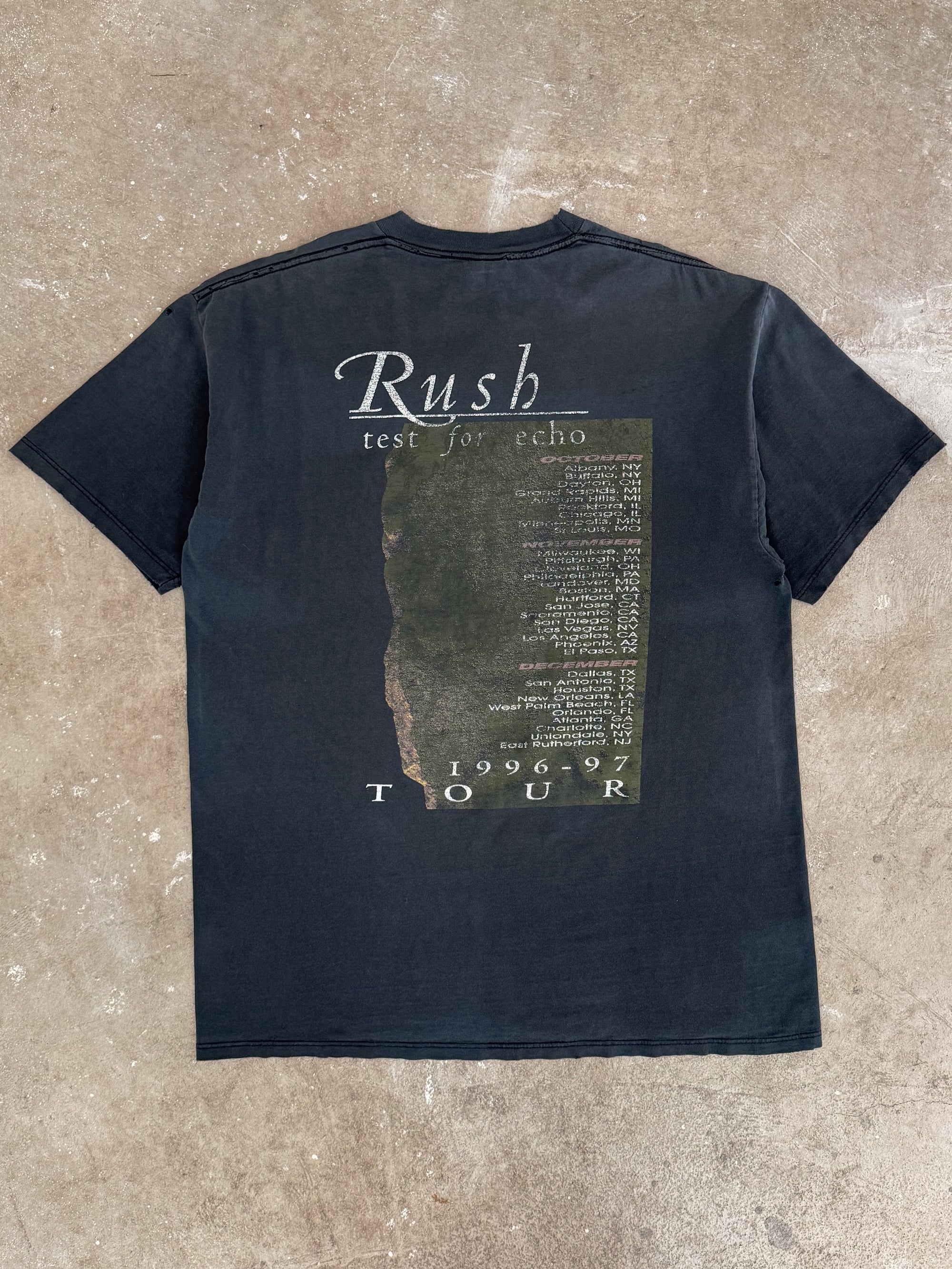 1996 Rush "Test For Echo Tour" Faded Tee (XL)