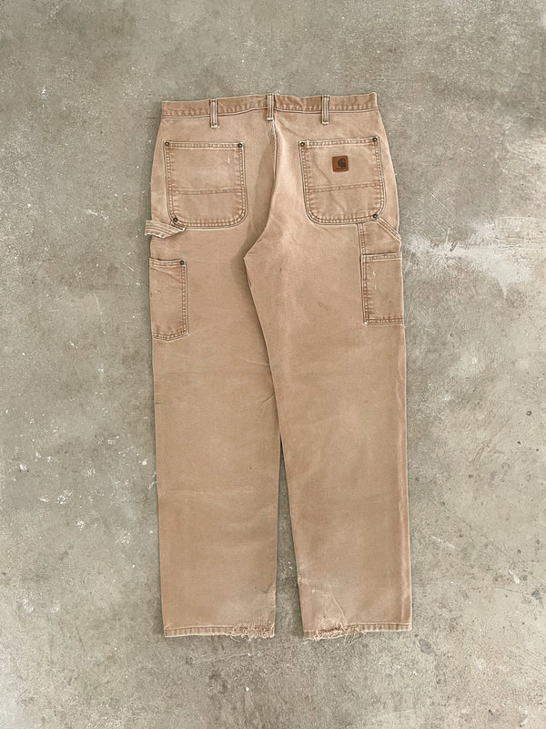 Carhartt B136 Tan Double Knee Work Pants (34X32)