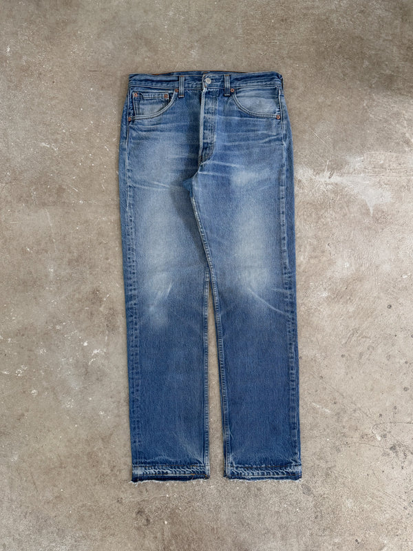 1990s Levis Faded Blue 501 Released Hem (31X31)