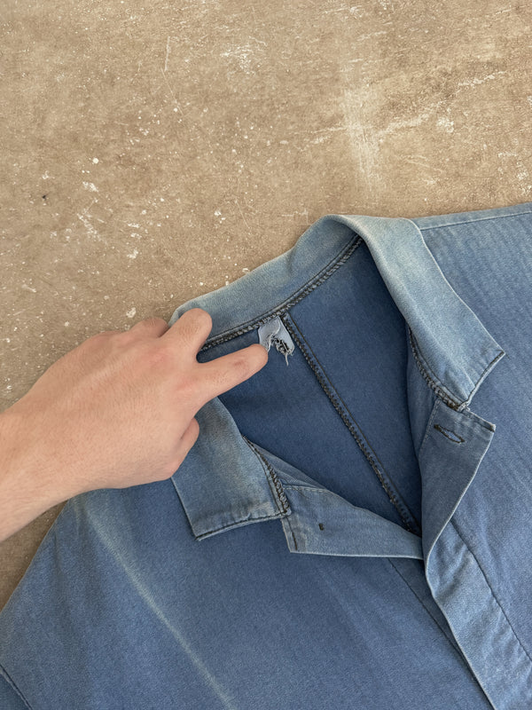 1970s Faded Blue HBT French Chore Jacket (XL)