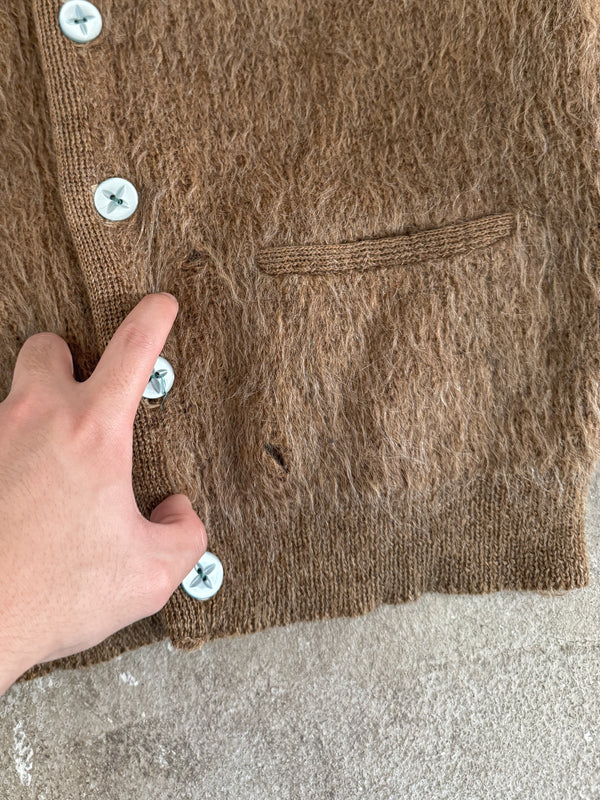 1960s Brown Mohair Cardigan (S)