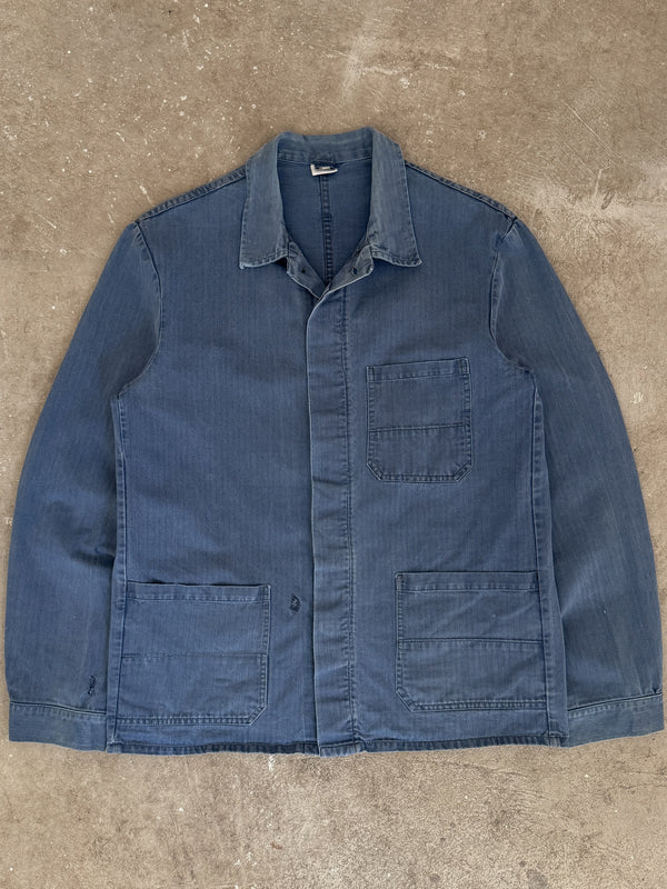1970s Repaired Blue HBT French Chore Jacket (M)
