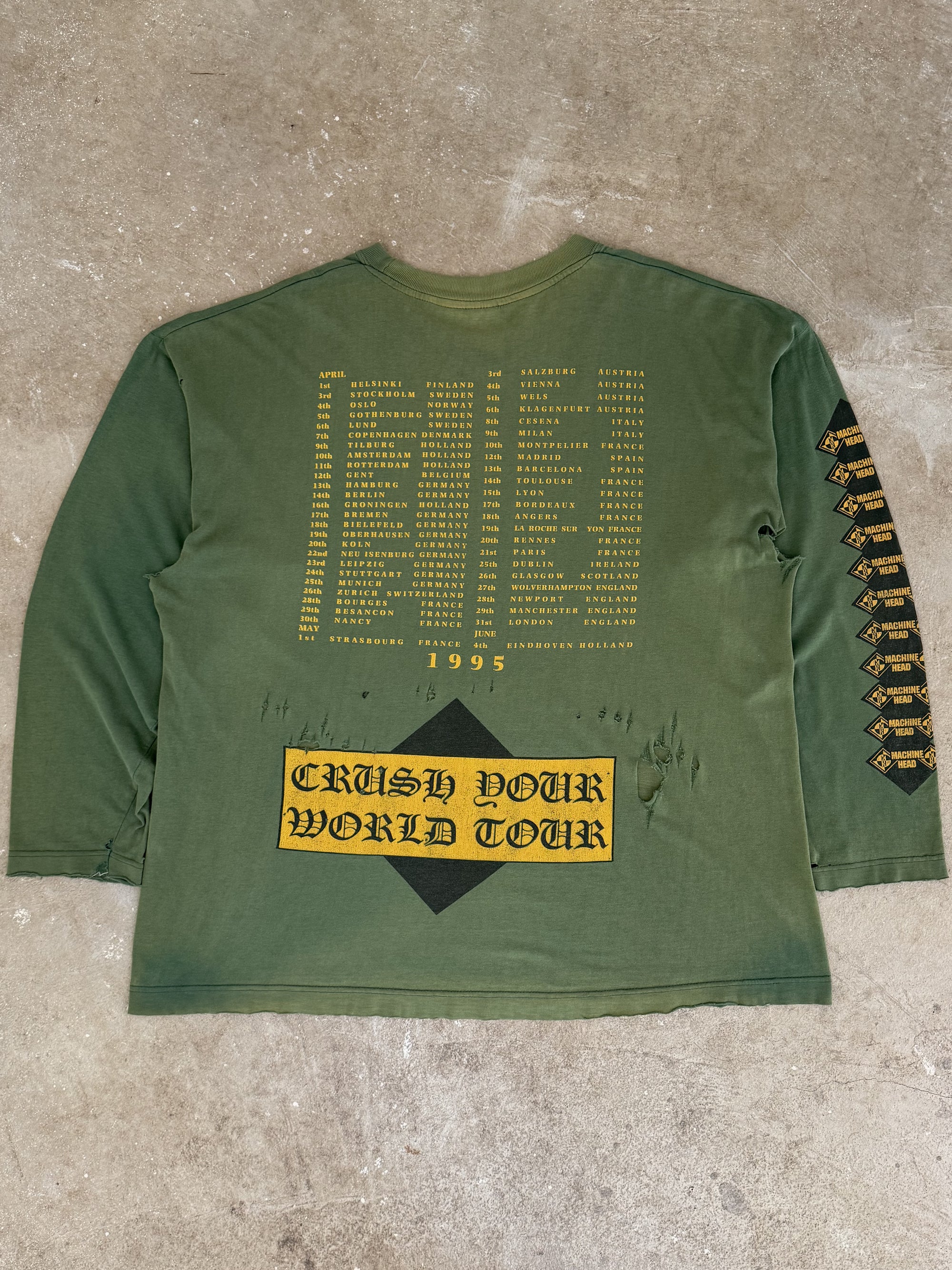1995 Machine Head Euro Tour Faded Long Sleeve Tee (XL)