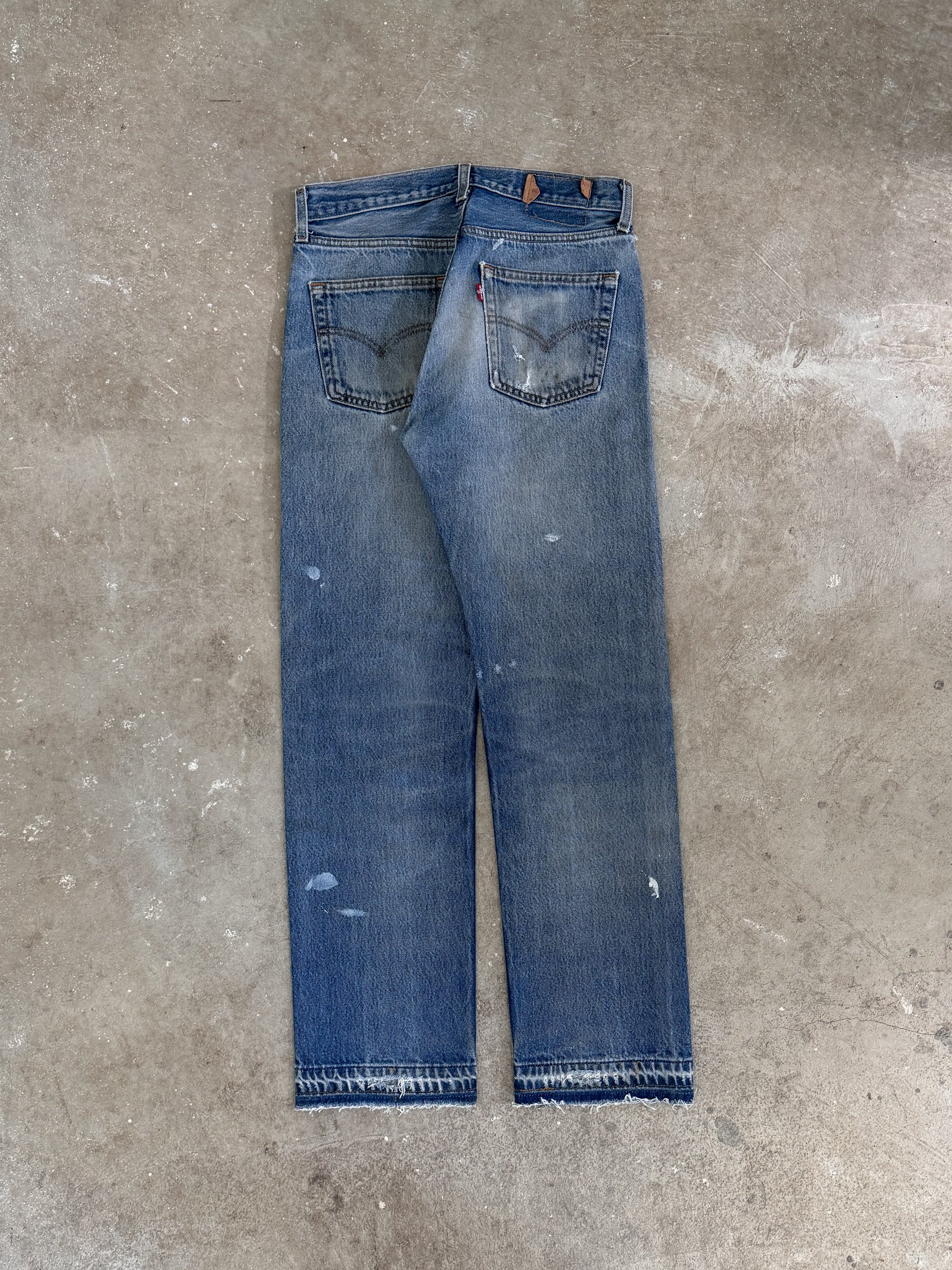 Early 00s Levis Faded Blue 501 Released Hem (28X28)