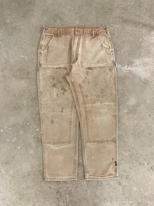 2000s Carhartt B01 Tan Double Knee Work Pants (36X30)