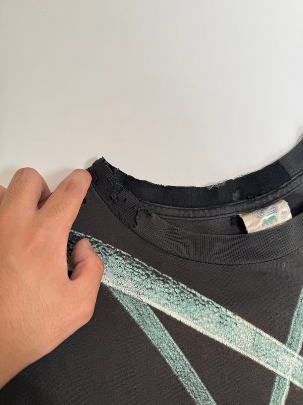 Mid 90s Pink Floyd "The Wall" Faded Repaired AOP Tee (L)