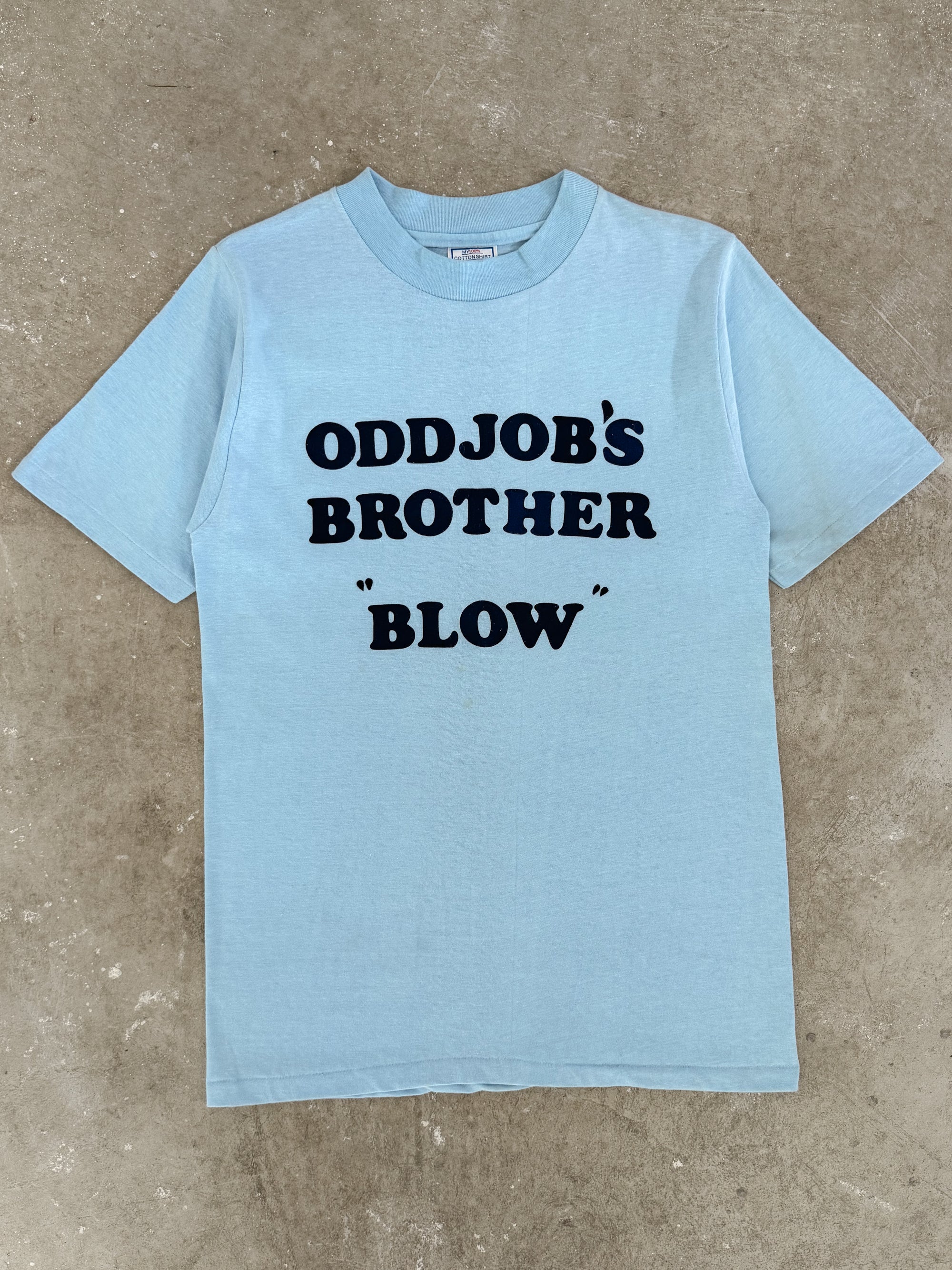 1980s "Oddjob's Brother" Felt Letter Tee (S/M)