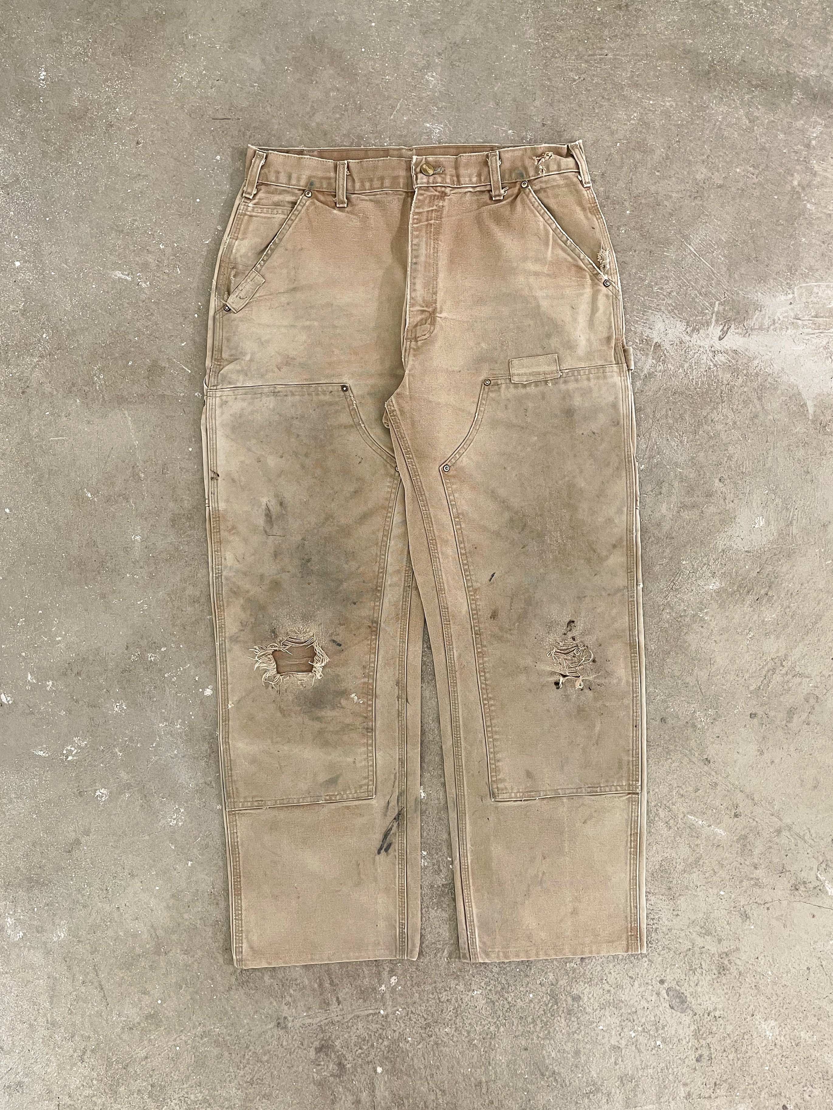 2000s Carhartt B01 Tan Double Knee Work Pants (33X28) – DAMAGED