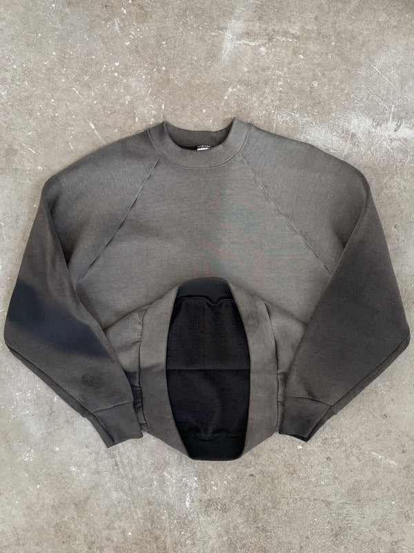 1990s Sun Faded Black Raglan Sweatshirt (M)