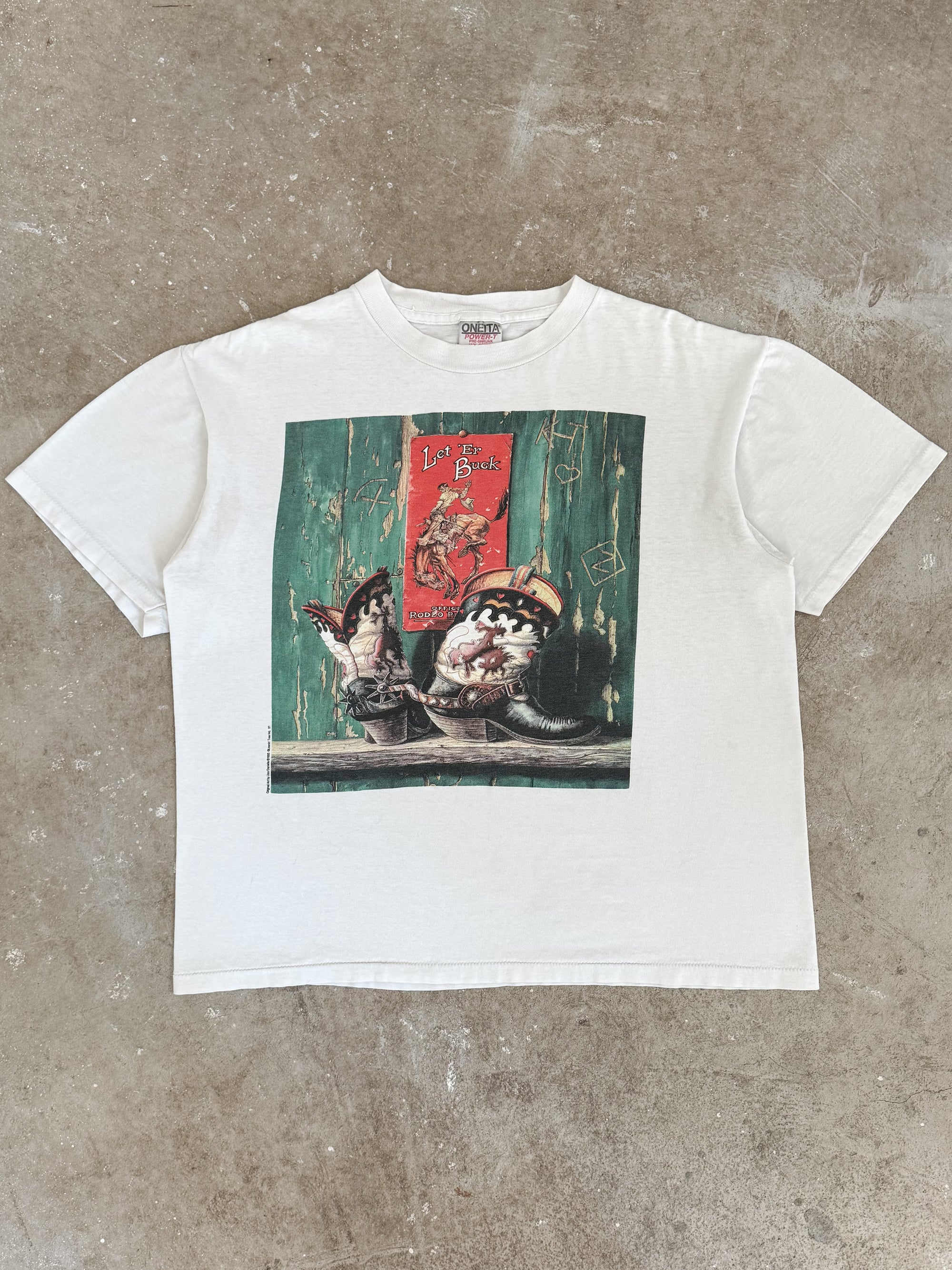 1990s "Let 'Er Buck" Boxy Tee (M/L)