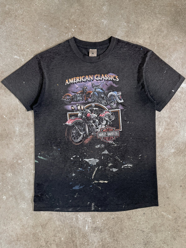 1990s "American Classics" Harley Davidson Faded Painter Tee (L)