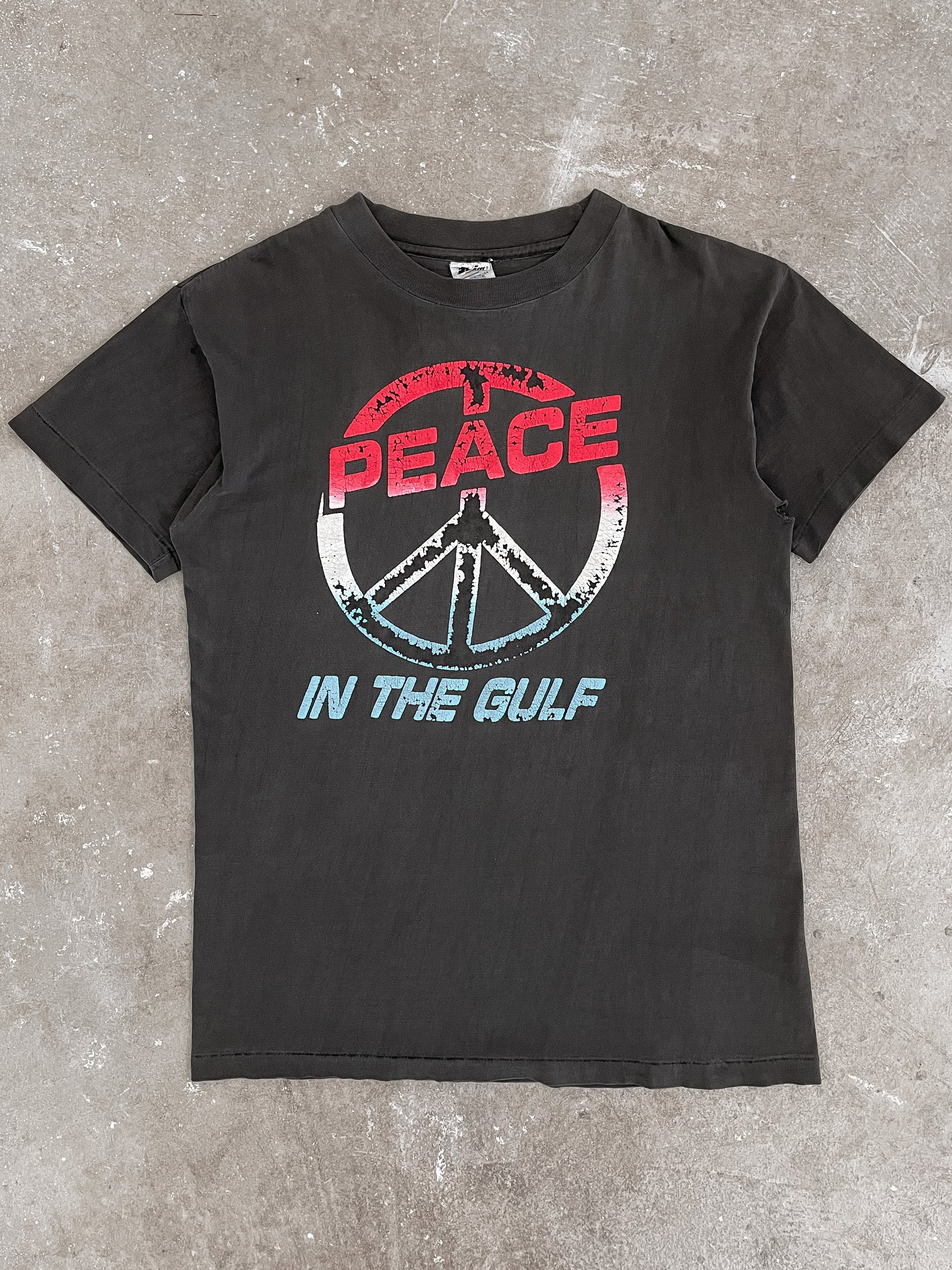 1980s/90s “Peace In The Gulf” Faded Puff Print Single Stitched Tee (M/L)
