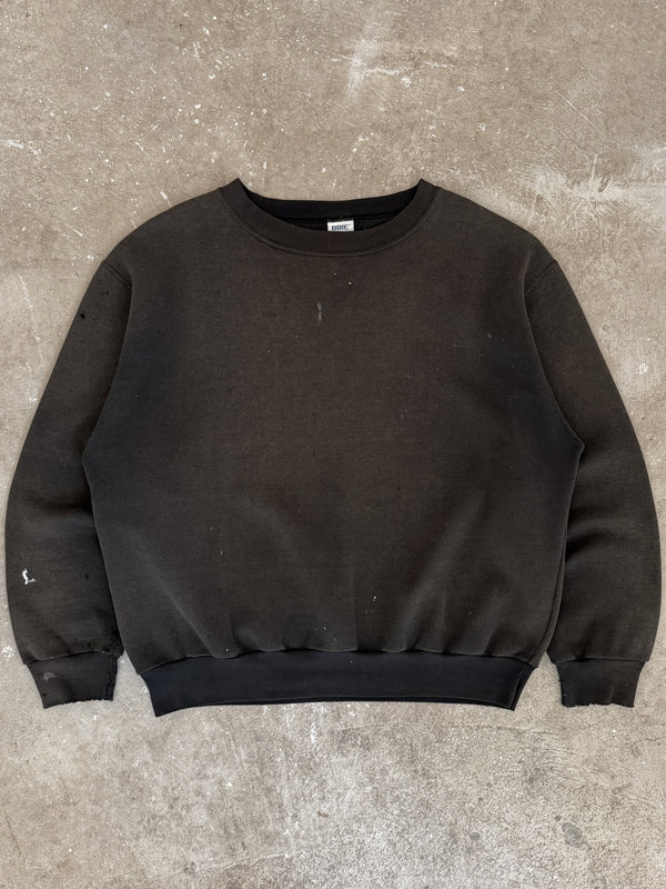 1990s Sun Faded Black Blank Sweatshirt (XL)