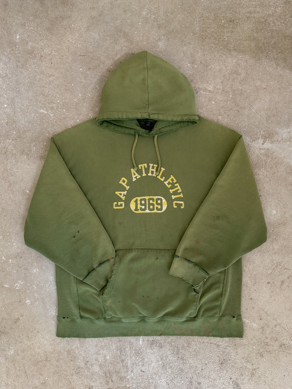 2000s Gap Athletic Thrashed Green Hoodie (XXL)