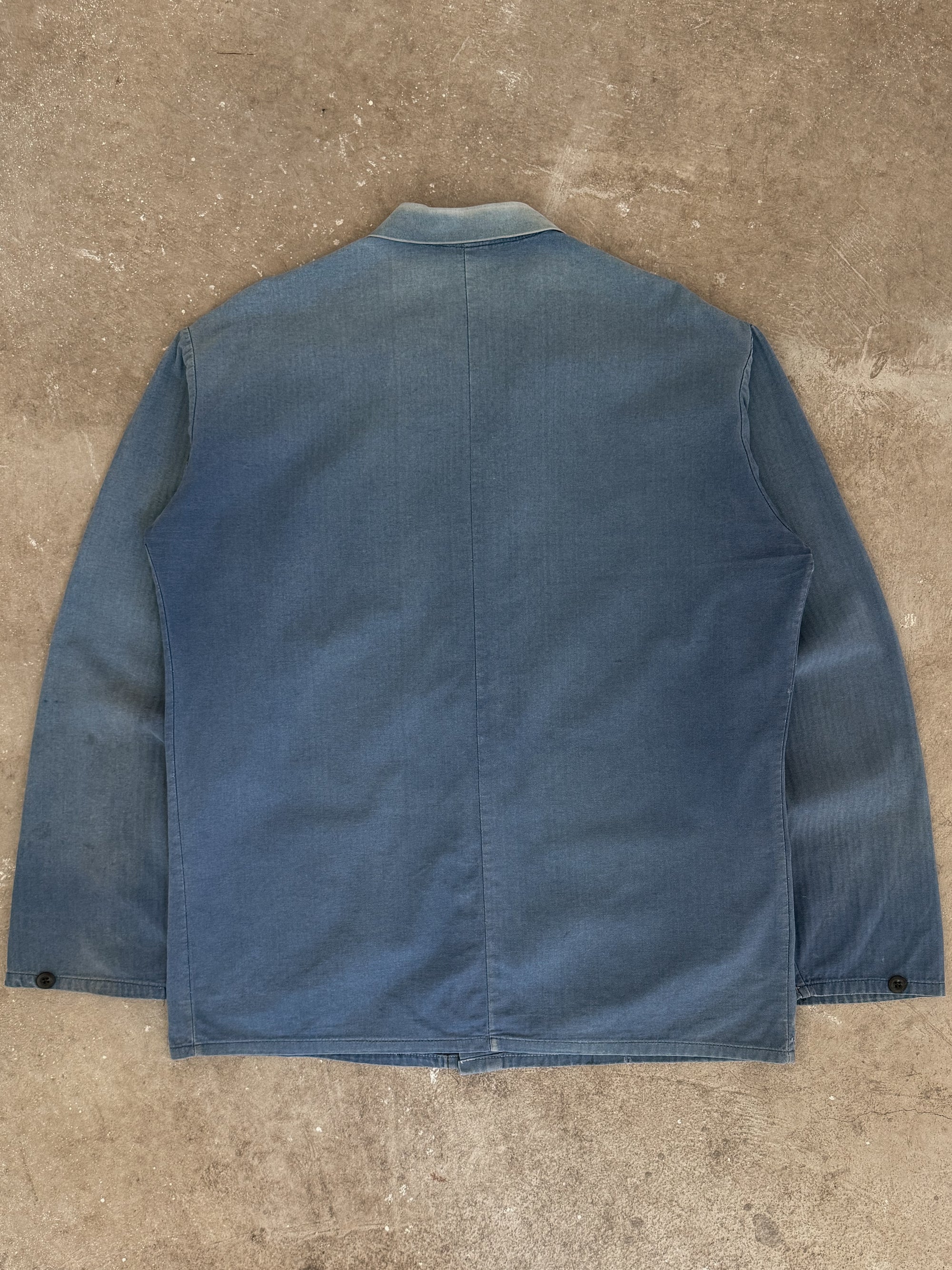 1970s Faded Blue HBT French Chore Jacket (XL)