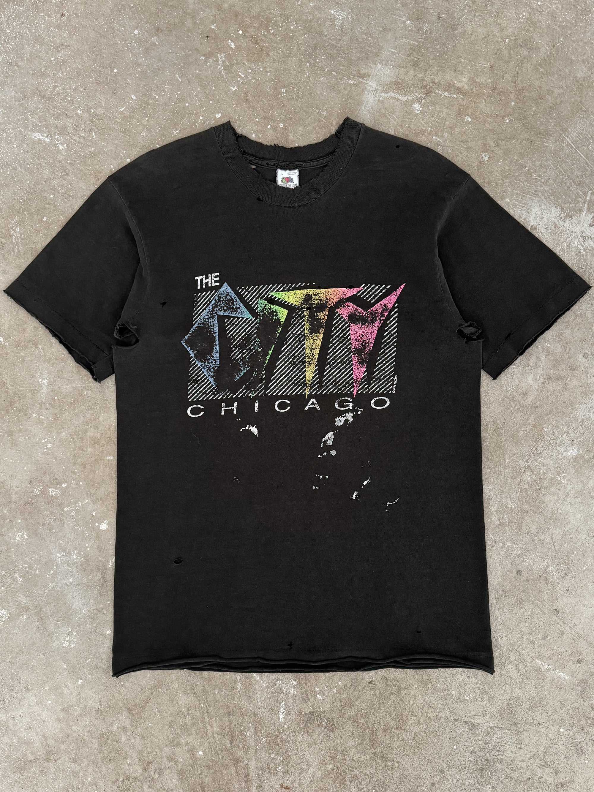 1990s "Chicago The City" Distressed Tee (M)