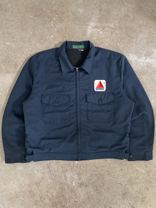 1980s "Citgo" Blue Lined Work Jacket (L)