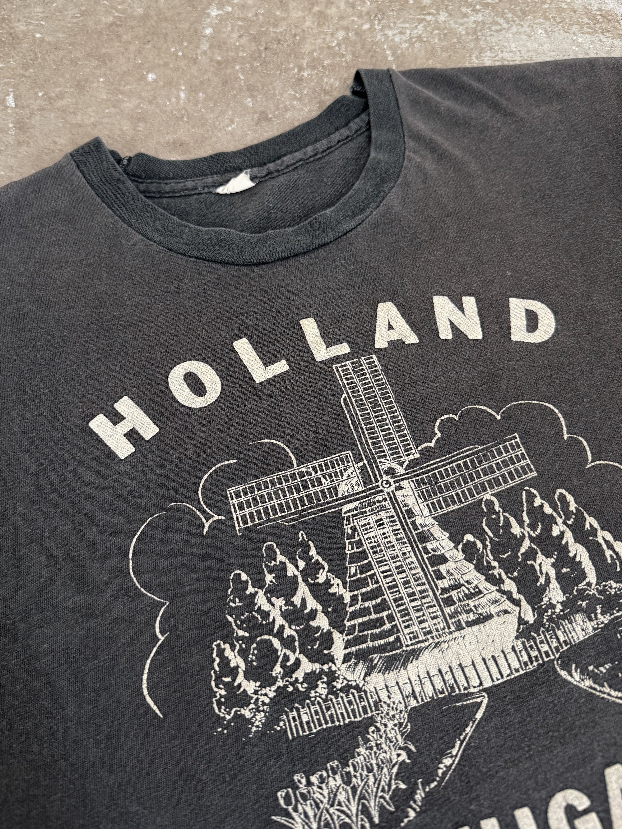 1970s "Holland Michigan" Faded Black Tee (M)