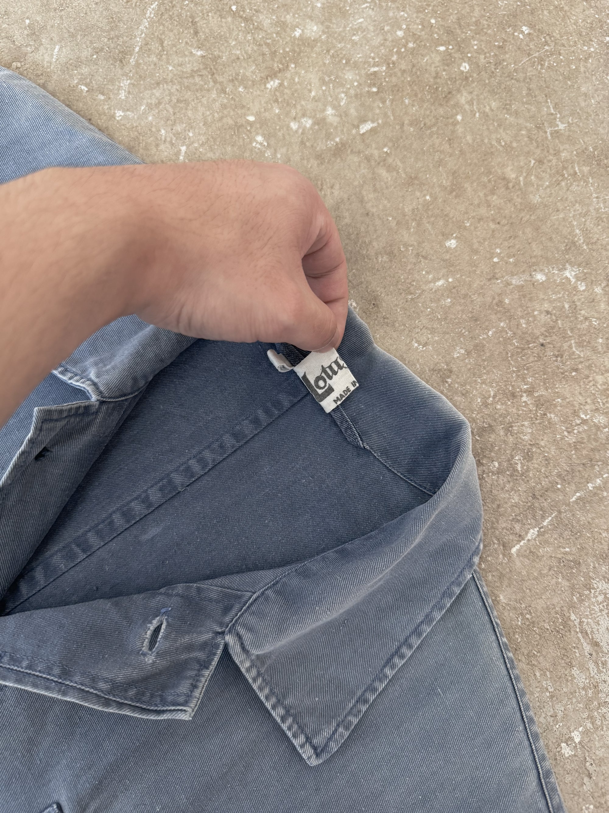 1970s Faded Blue French Chore Jacket (M)