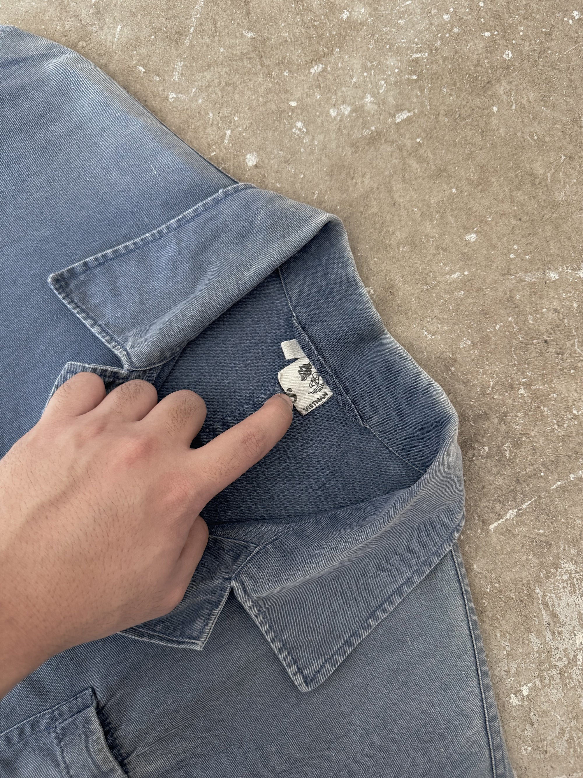 1970s Faded Blue French Chore Jacket (M)