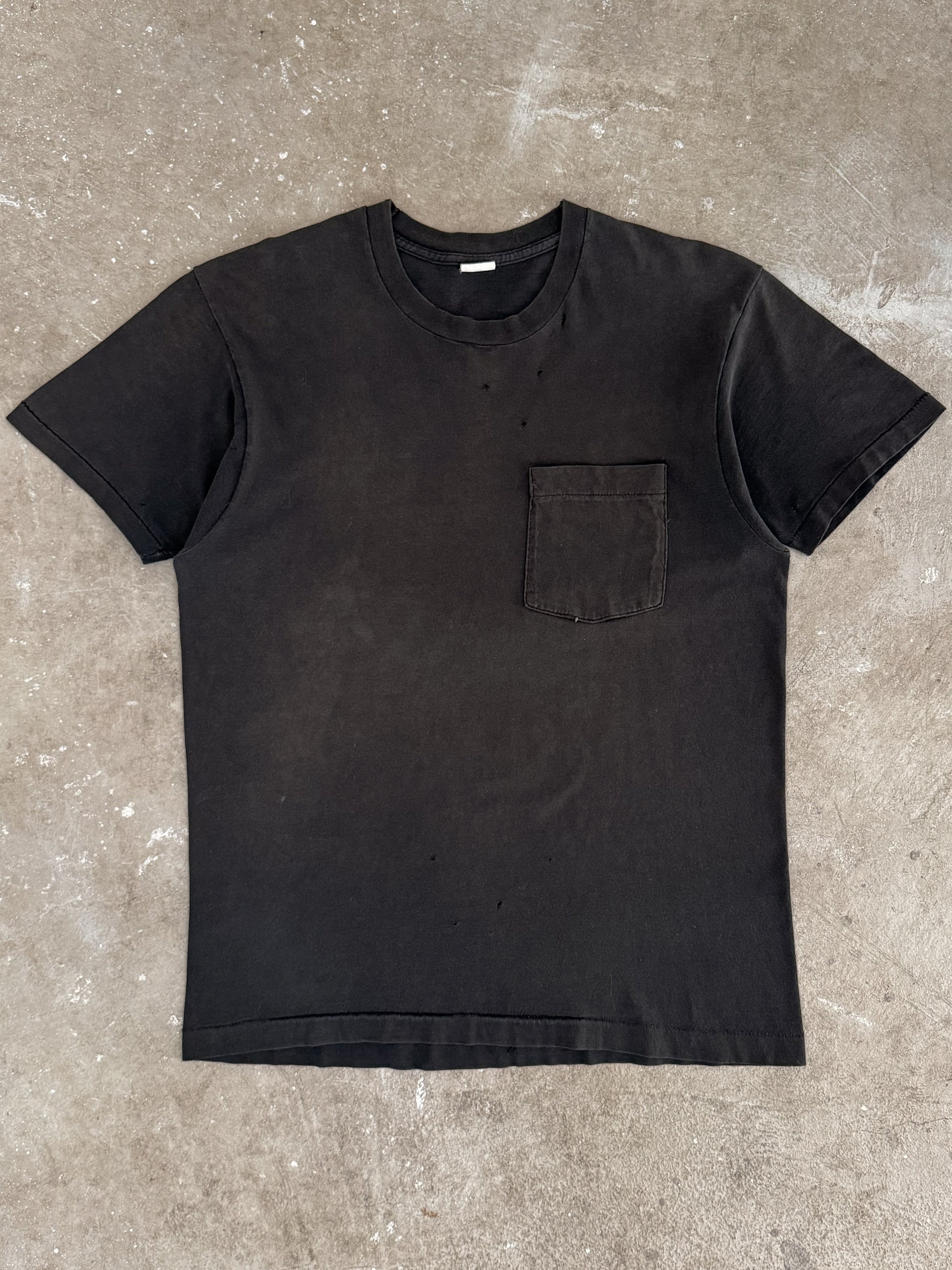 1990s Faded Black Blank Pocket Tee (M)