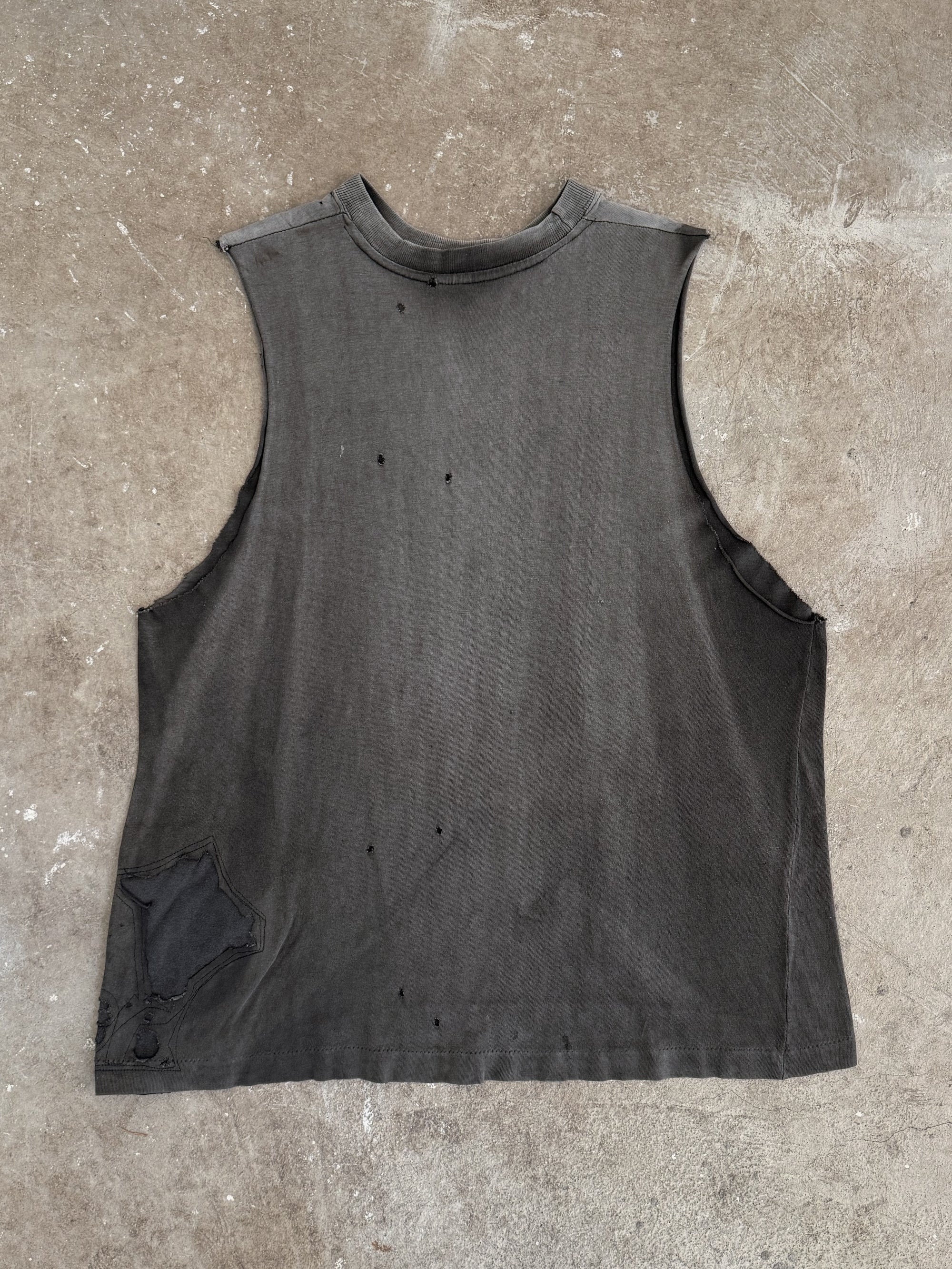 Mid 90s "Country Music" Faded Repaired Cut-Off Tee (M)