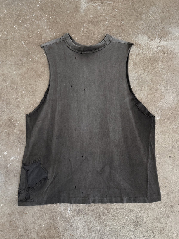 Mid 90s "Country Music" Faded Repaired Cut-Off Tee (M)