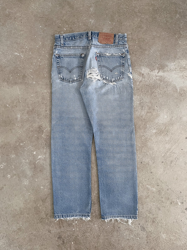 Early 00s Levi’s Thrashed Blue 505 (30X27)