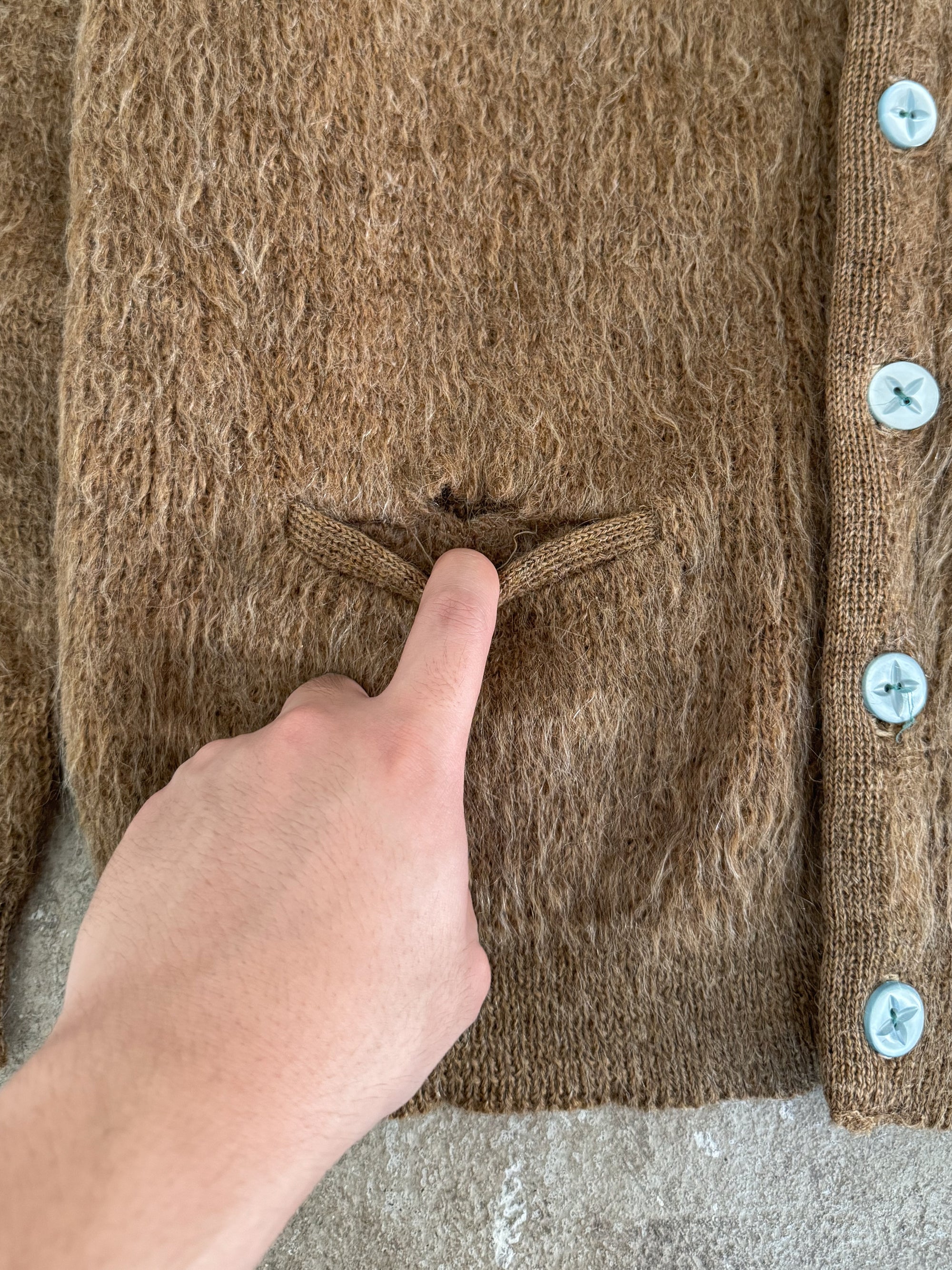 1960s Brown Mohair Cardigan (S)