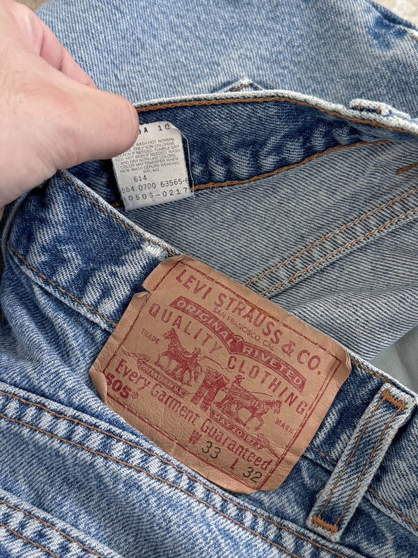 Early 00s Levis Faded Blue 505 Released Hem (31X31)