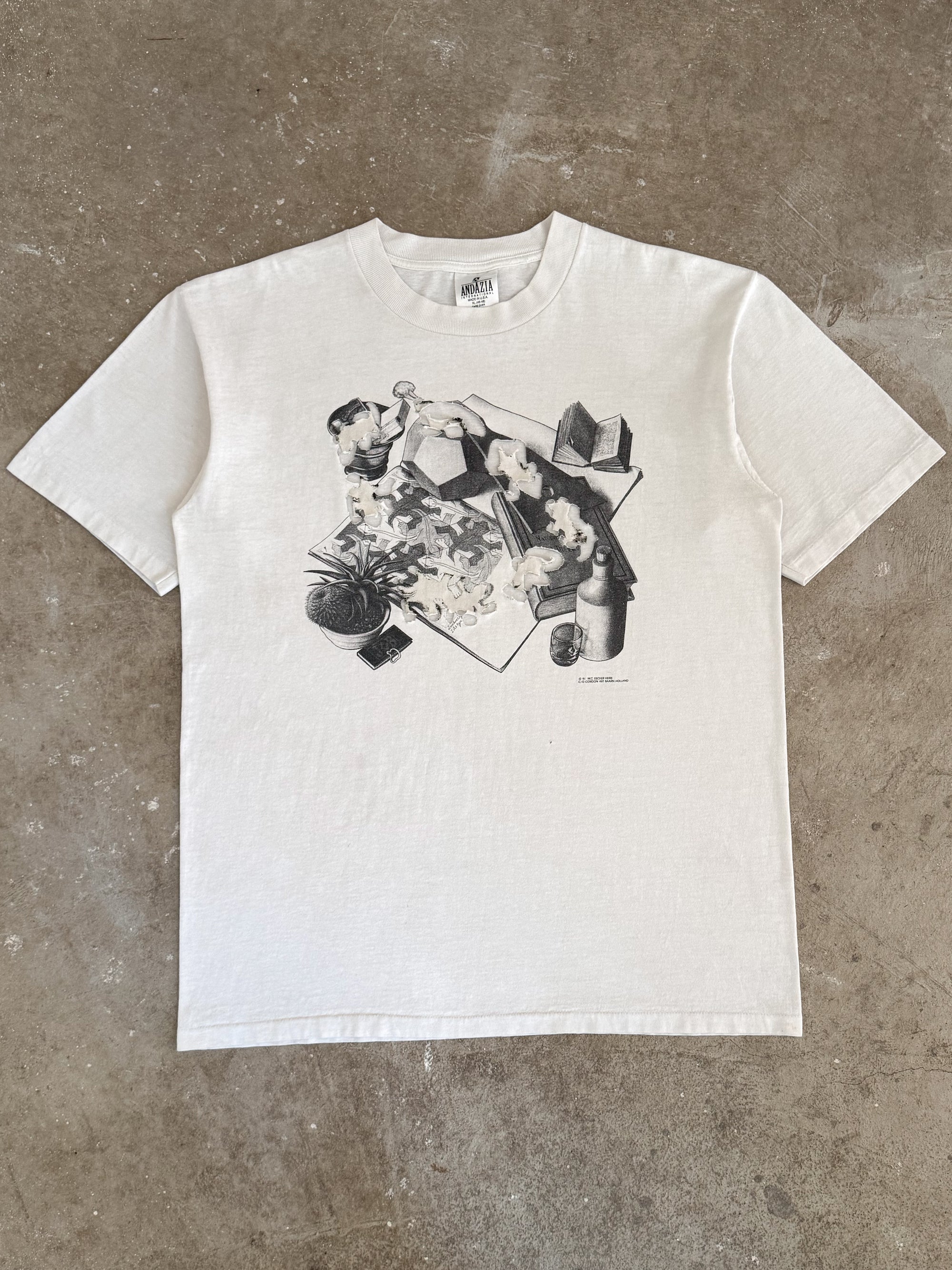 1991 MC Escher "Reptiles" Thrashed Tee (L)