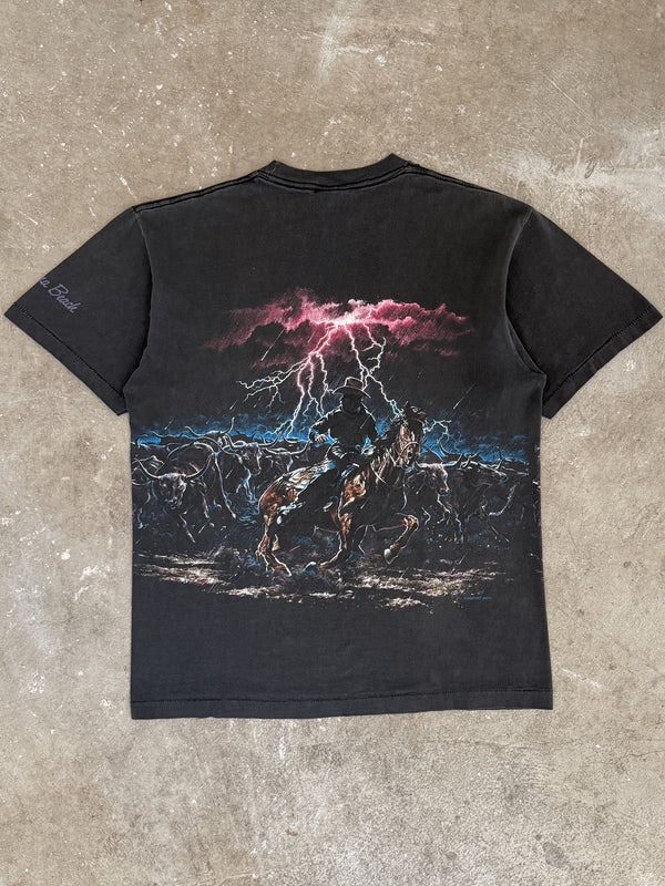 1990s "Cowboy Lightning" Faded Tee (M)