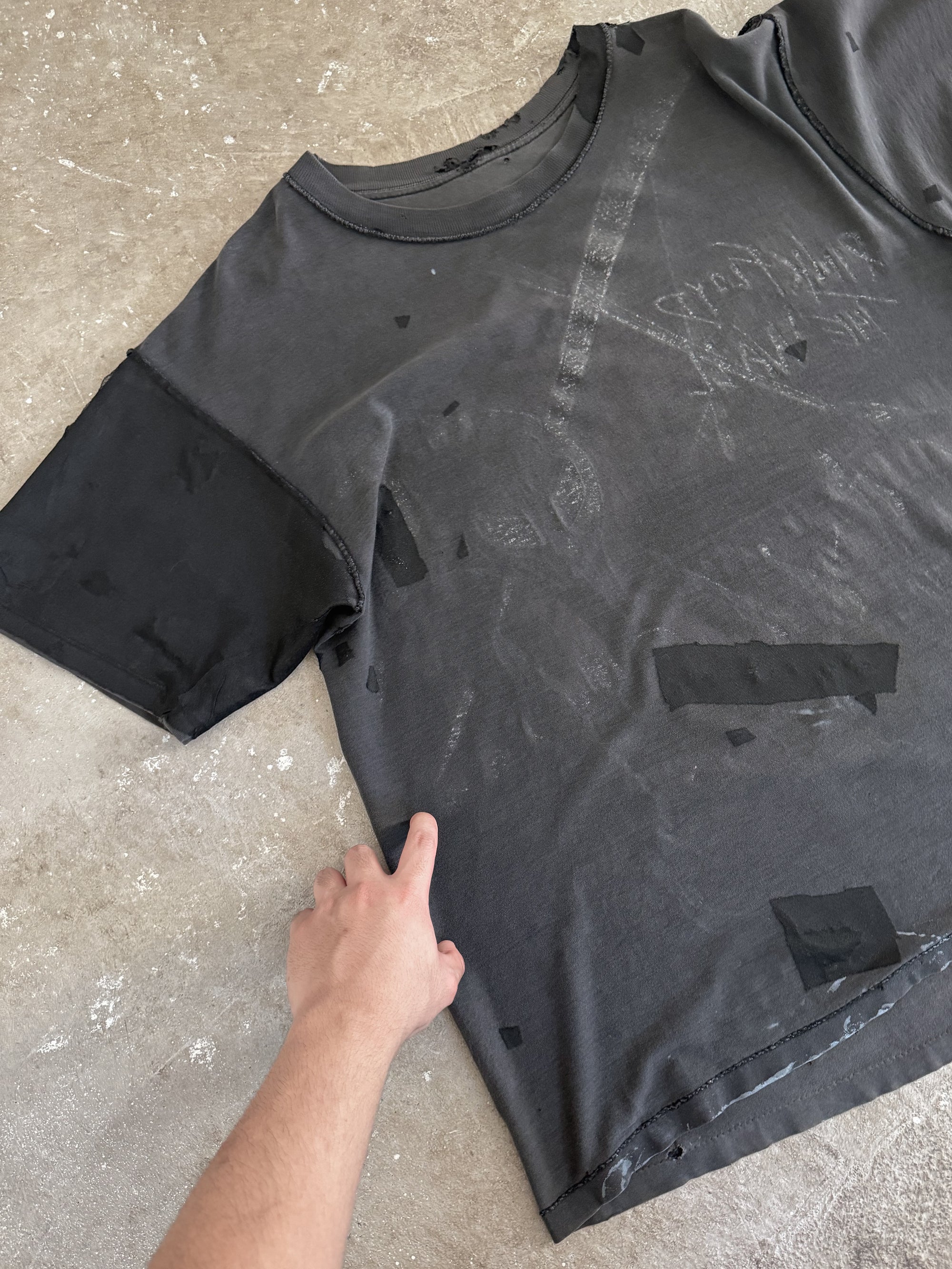 Mid 90s Pink Floyd "The Wall" Faded Repaired AOP Tee (L)
