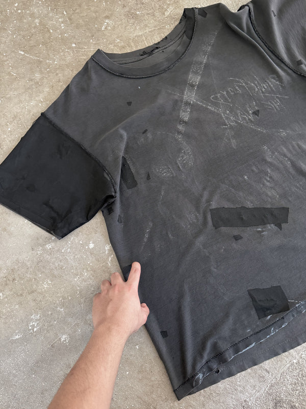 Mid 90s Pink Floyd "The Wall" Faded Repaired AOP Tee (L)
