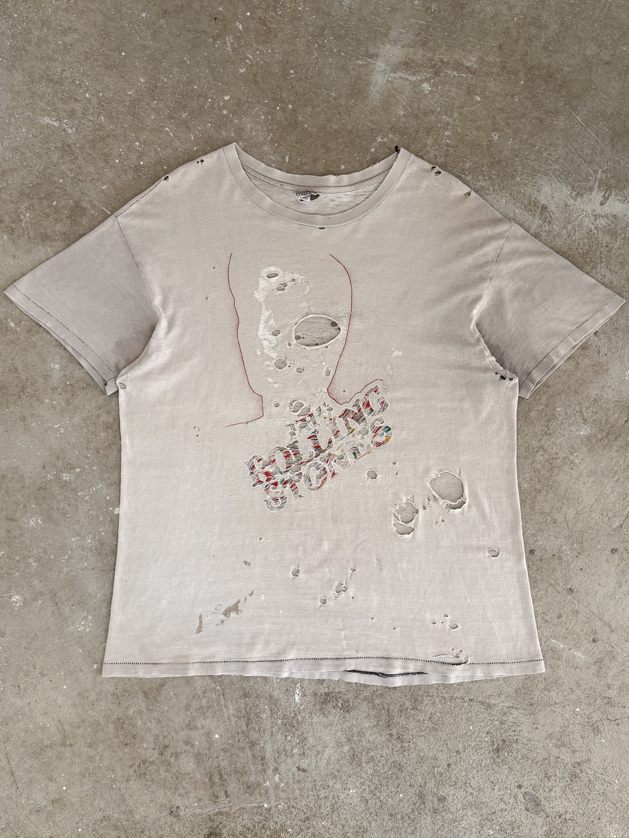 1981 Rolling Stones "Tattoo You" Faded Thrashed Tee (L)