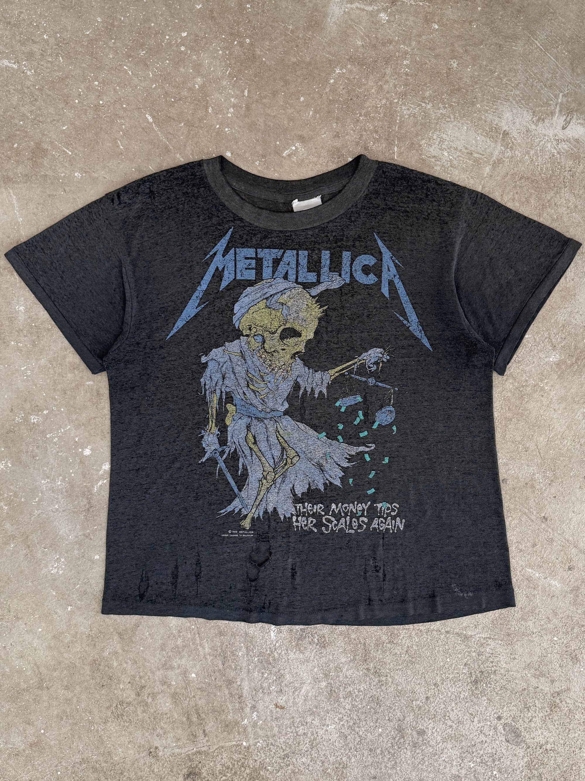 1989 Metallica "Their Money Tips Her Scales Again" Tee (M)