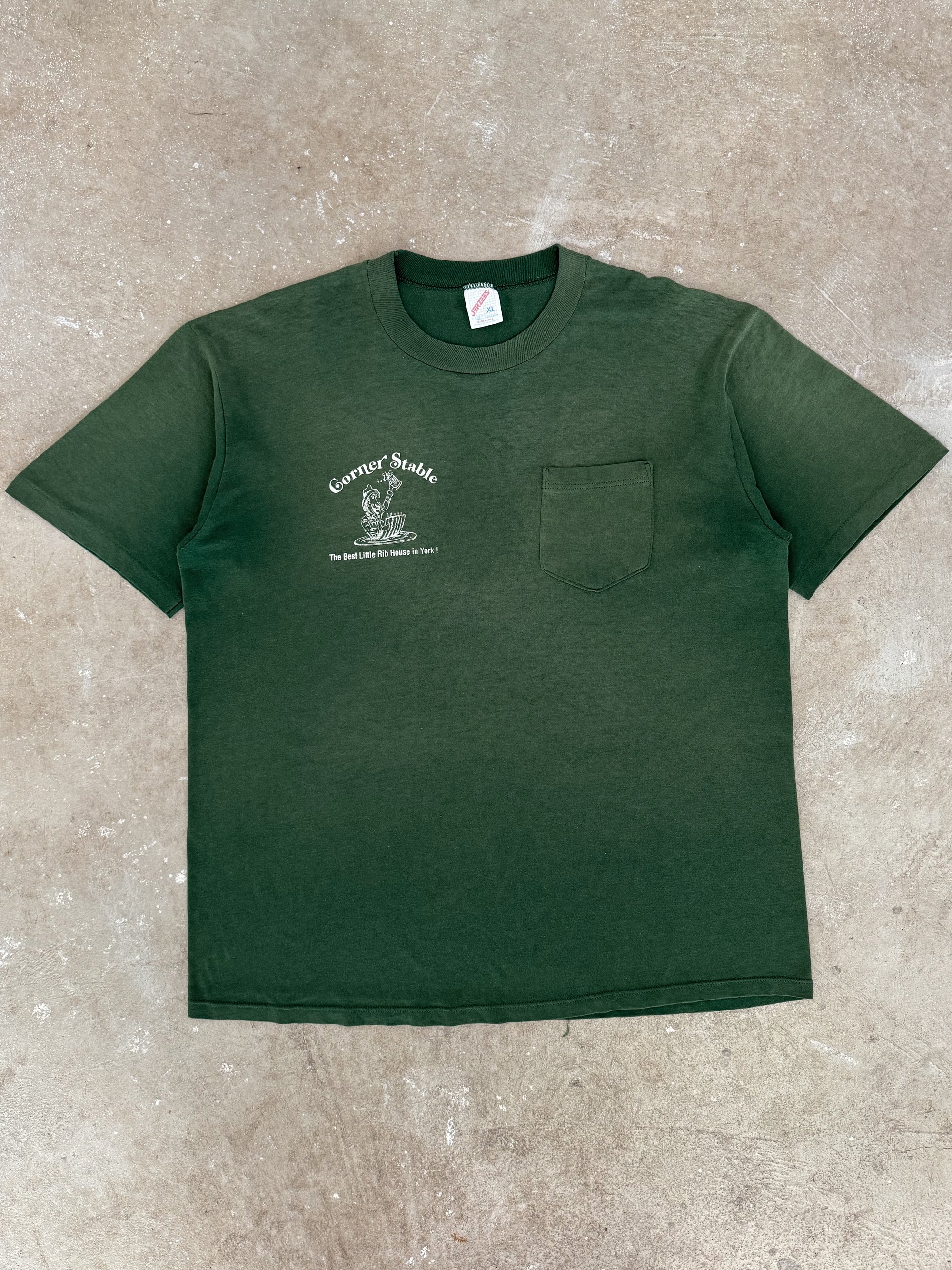1980s/90s "Corner Stable" Faded Pocket Tee (L/XL)