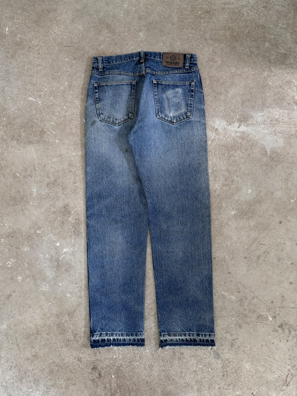 1990s/00s Wrangler Knee Blowout Released Hem Denim (29X30)