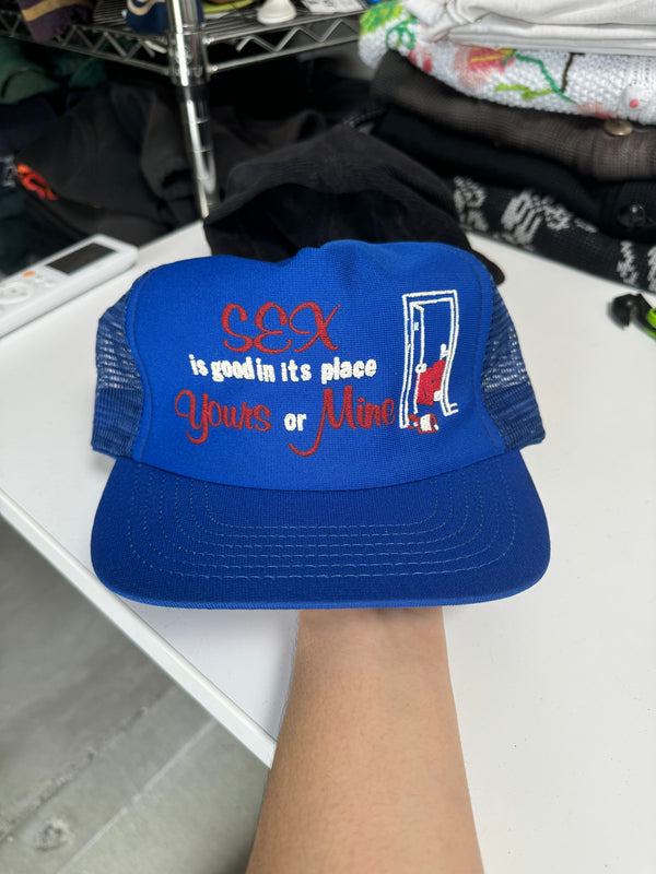 1980s "Sex Is Good In Its Place" Trucker Hat