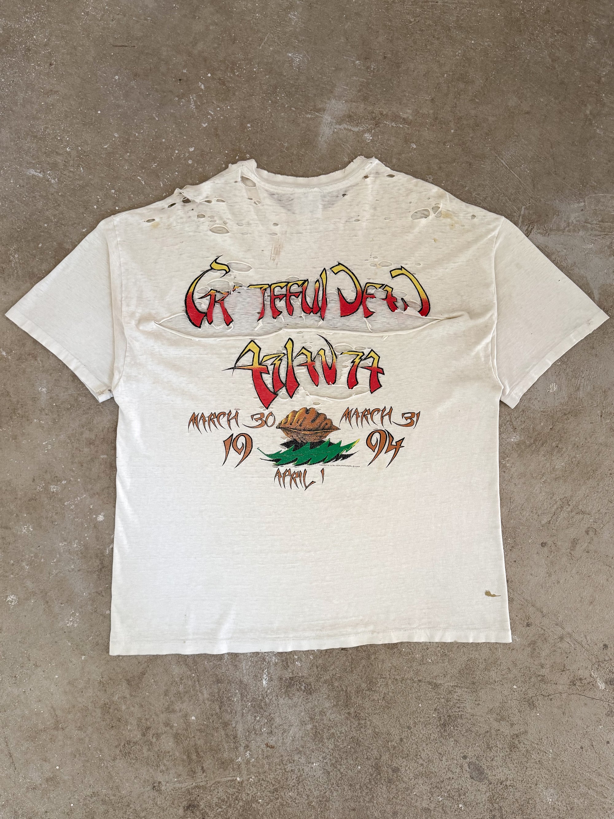 1994 Grateful Dead "Atlanta Peach" Thrashed Tee (XL)
