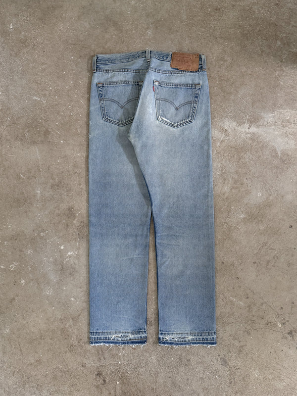 1990s Levis Faded Blue 501 Released Hem (30X29)