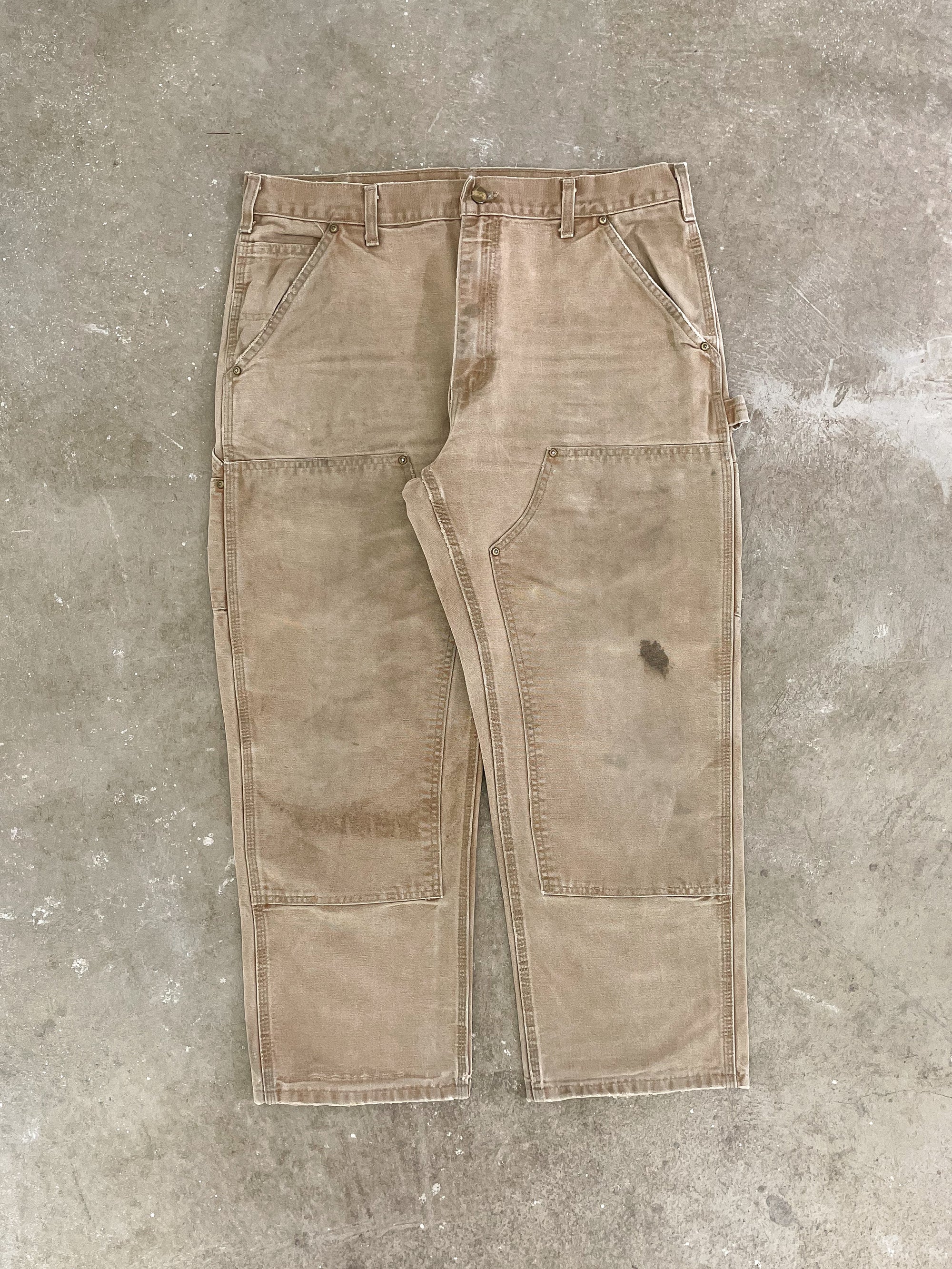 2000s Carhartt B01 Tan Double Knee Work Pants (35X26)