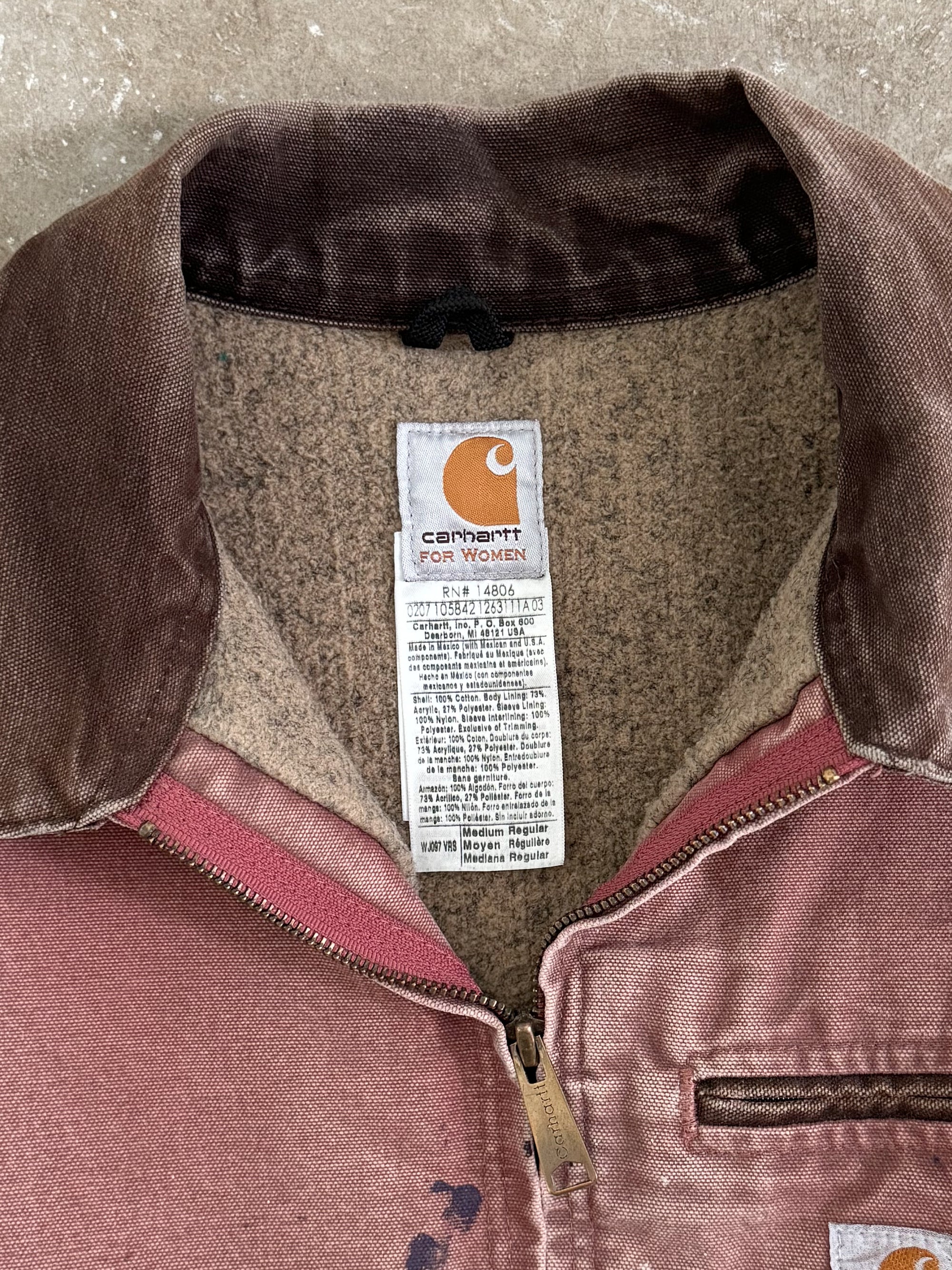 2000s Carhartt Faded Vintage Rose WJ097 Detroit Jacket (S)