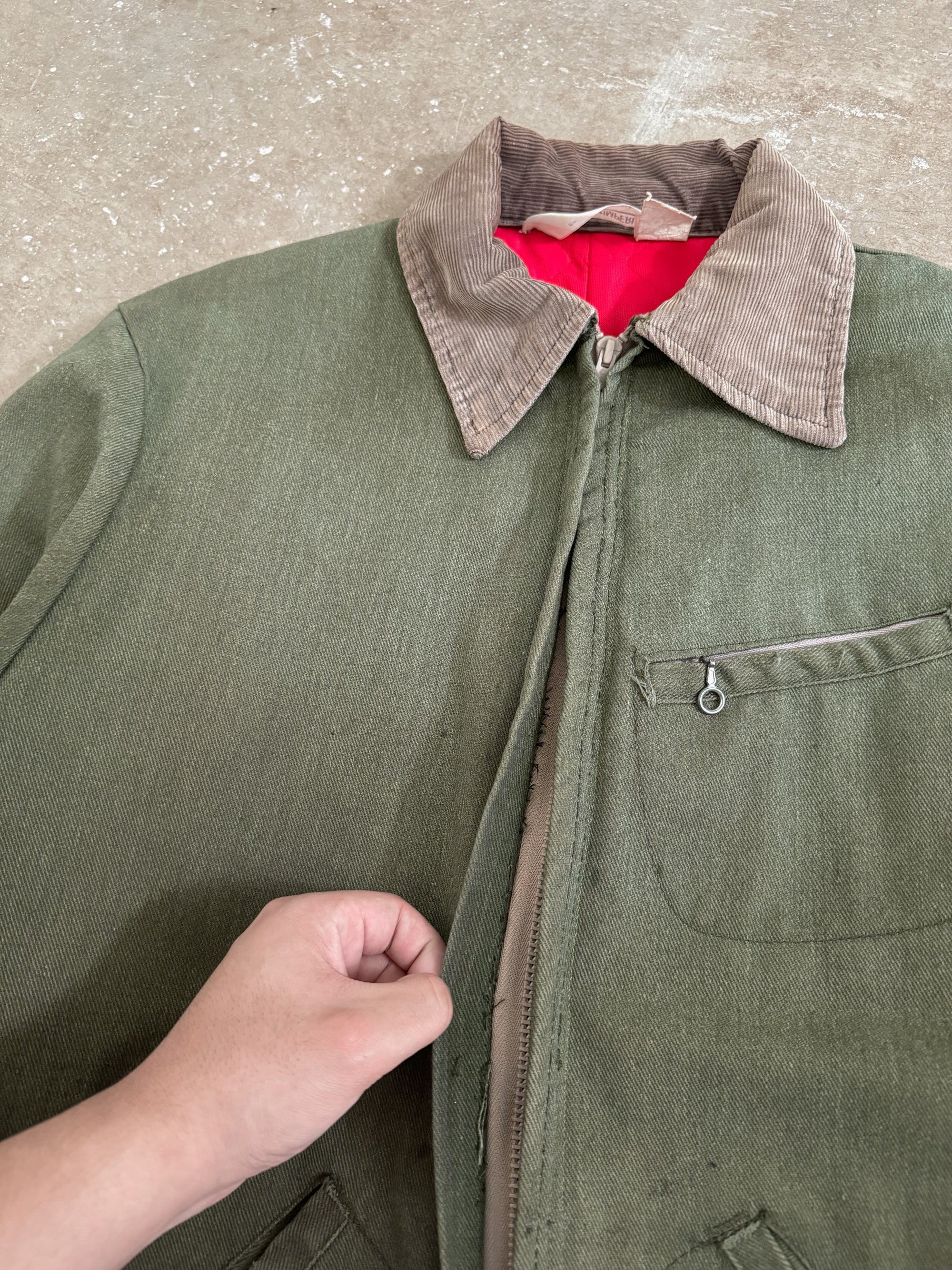 1970s Key Imperial Faded Green Lined Work Jacket (M)