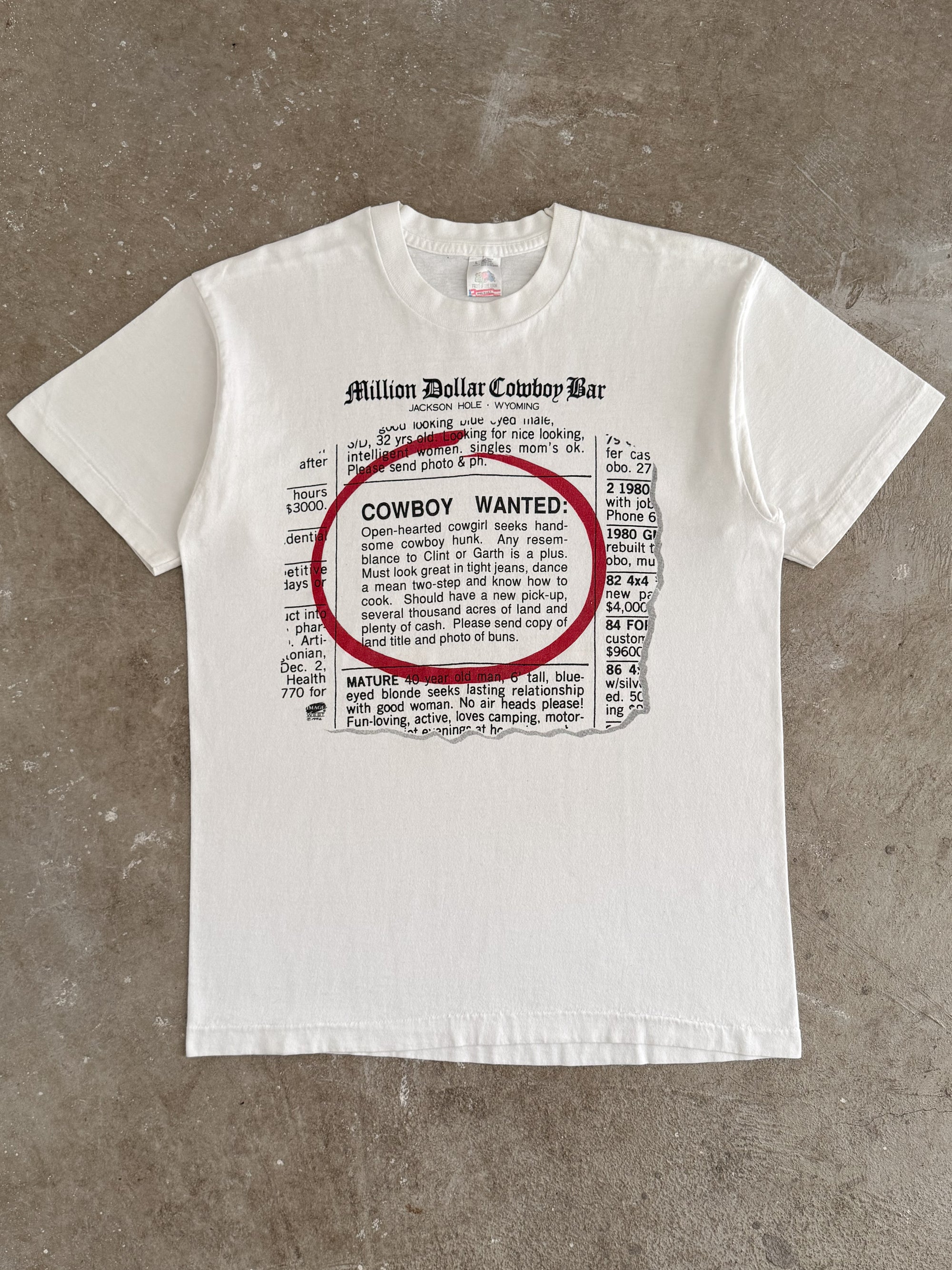 1992 "Cowboy Wanted" Tee (L)